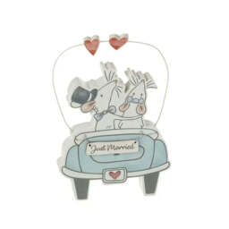 Just Married Mr & Mrs Mouse in Car - thumbnail 2