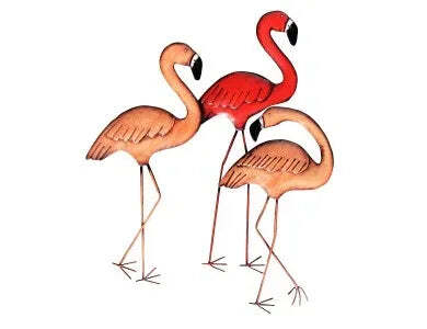 3 Flamingo Wall Art – Gold, Bronze & Pink Finish Metal Wall Art