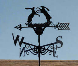 Boxing Hares Weathervane - UK Made Solid Steel - thumbnail 5