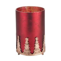 The Noel Collection Ruby Red Christmas Tree Candle Holder - thumbnail 1