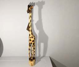 Hand Carved Wooden Giraffe - 65cm Tall - thumbnail 2
