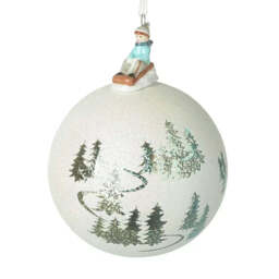 Luxury Hand Blown Glass Bauble Forest Sledge Top