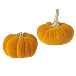 Orange & Gold Ceramic Velvet Pumpkin Mix - Set Of Two