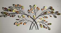 Double Laurel Branch Metal Wall Art