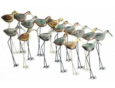 Wading Birds Metal Wall Art - Gold -Large - DS