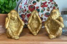 Set of 3 Wise Monkey's - Large - thumbnail 3