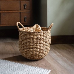 Banar Handwoven Seagrass Basket Set of 2 - Natural & Bleached Storage Baskets - thumbnail 3