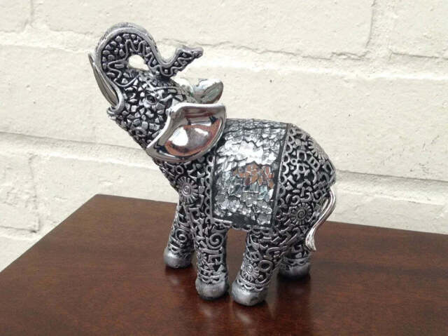 Trunk Up Elephant Ornament - 13cm