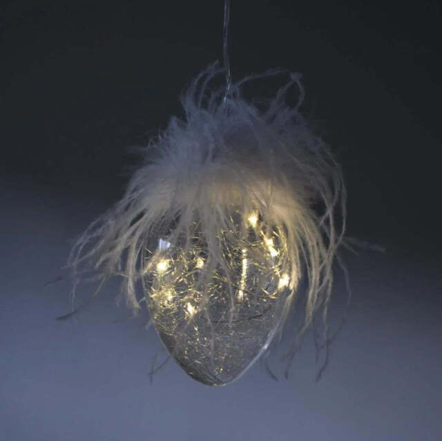 Light Up Candyfloss Glass Egg Bauble - 2 Sizes - image 1