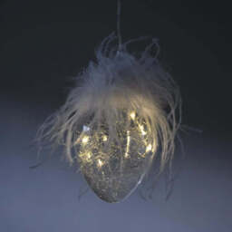 Light Up Candyfloss Glass Egg Bauble - 2 Sizes - thumbnail 1