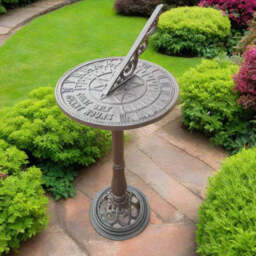 Traditional Cast Iron Garden Sundial – Rustic Outdoor Garden Ornament - DS - thumbnail 3