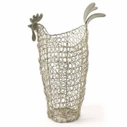 Large Wire Chicken Basket - Rustic Farmhouse Kitchen Storage Basket by Heaven Sends