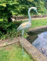 Bronze with Blue Metal Crane - Two Styles - thumbnail 4
