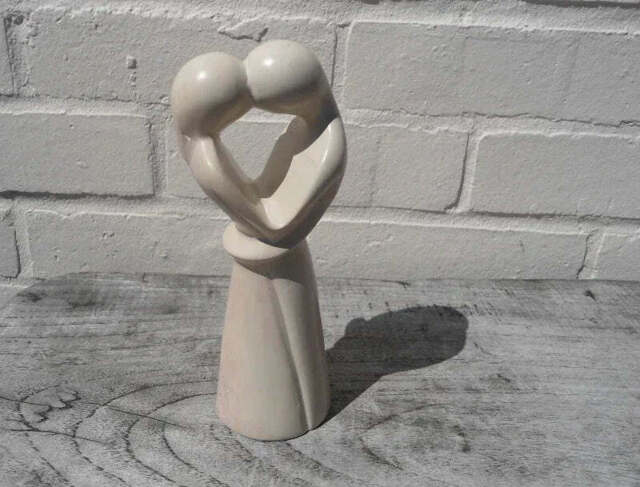 Kissing Lovers Natural Soapstone Ornament - 20cm high