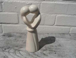 Kissing Lovers Natural Soapstone Ornament - 20cm high