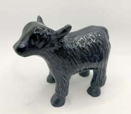 Highland Cow Figure Brushed Black - AluminArk Collection - 3 Sizes - thumbnail 5