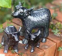 Highland Cow Figure Brushed Black - AluminArk Collection - 3 Sizes - thumbnail 2