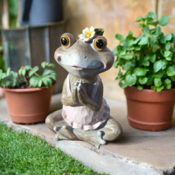 Meditating Frog Ornament – Yoga Frog Statue for Home Décor & Garden - thumbnail 3