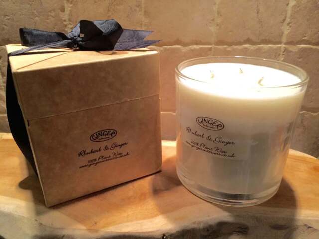Large Scented Candle 3 Wick - Kitchen - Rhubarb and Ginger