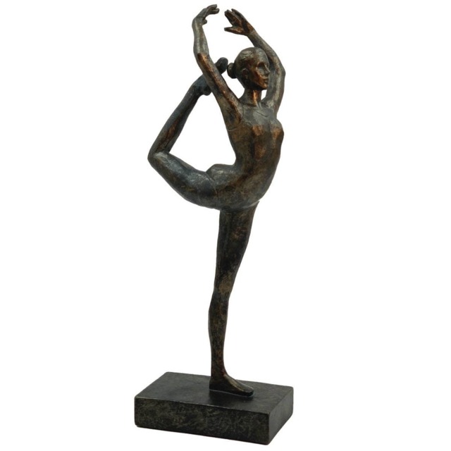 Bronze Effect Ballerina Ornament – Pirouette Pose - 31cm - image 1