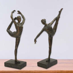 Bronze Effect Ballerina Ornament – Pirouette Pose - 31cm - thumbnail 4