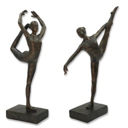 Bronze Effect Ballerina Ornament – Pirouette Pose - 31cm - thumbnail 3