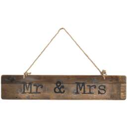 Mr & Mrs Rustic Wooden Message Plaque - thumbnail 2