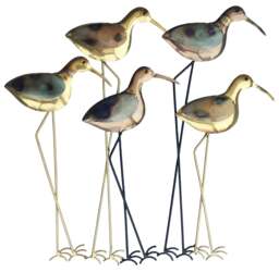 Wading Birds Metal Wall Art - Gold