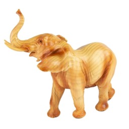 Elephant Ornament – Carved Wood Effect Elephant Statue for Home Décor