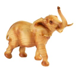 Elephant Ornament – Carved Wood Effect Elephant Statue for Home Décor - thumbnail 2