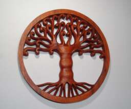 Tree of Life Carved Wooden Plaque - Fair Trade Wall Hanging - thumbnail 2