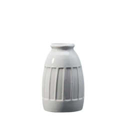White Ceramic Stripe Vase - 24.5cm - thumbnail 1