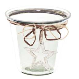 Smoked Midnight Hammered Star Medium Candle Holder - thumbnail 3