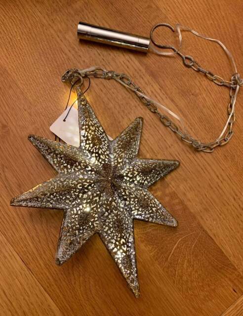 Light up Star Bauble - Moroccan Style Antique Bronze - 3 Sizes - Medium
