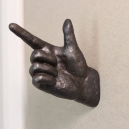 Pointed Finger Coat Hook - Quirky Hand Shaped Decorative Wall Hook for Keys & Bags - thumbnail 2