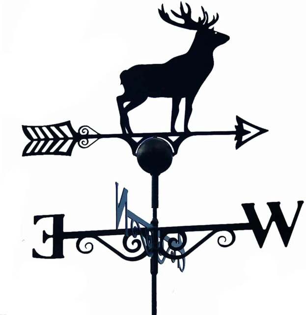 Stag Weathervane - UK Made Solid Steel - image 1