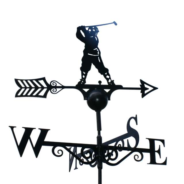Golfer Weathervane - UK Made Solid Steel - image 1