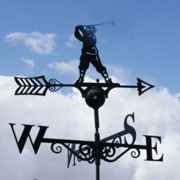 Golfer Weathervane - UK Made Solid Steel - thumbnail 2