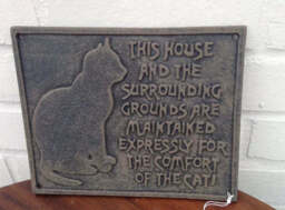Cast Iron Cat Plaque - Expressly for the comfort of the Cat - thumbnail 2