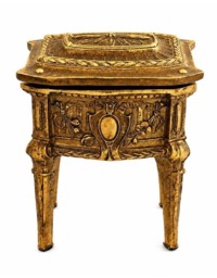 Antique Gold Ornate Dresser Storage & Trinket Box With Lid - thumbnail 1