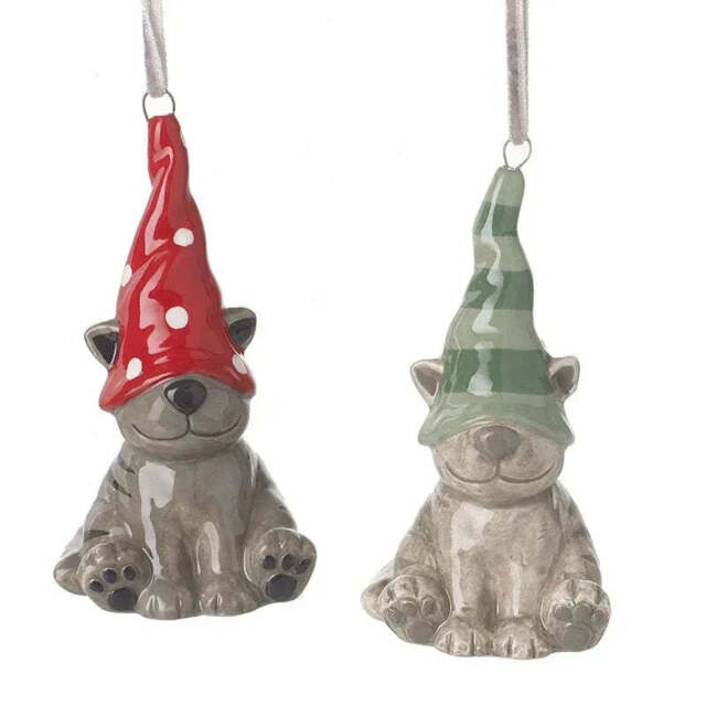 Cats In Hats Dolomite Hanging - Set of 2