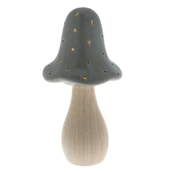Ceramic Mushroom Glow Lamp Large Grey - image 1
