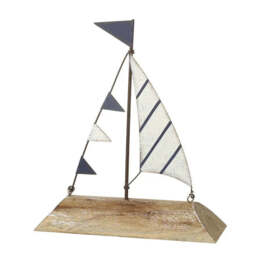 Metal Sail On Wooden Block
