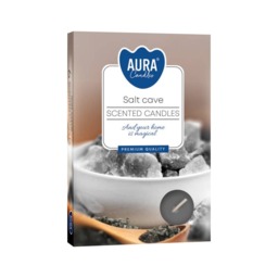 Salt Cave Scented Tealights Set of 6 - 4 Hour Burn Fragrance Candles for Relaxing Ambience
