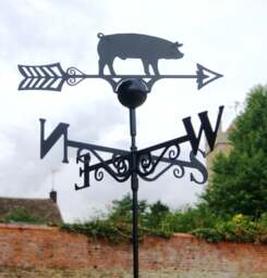 Pig Weathervane - UK Made Solid Steel - thumbnail 2