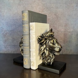 Regal Lion Head Bookends – Set of 2 - 12.5cm x 10cm each. - thumbnail 4