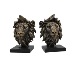 Regal Lion Head Bookends – Set of 2 - 12.5cm x 10cm each. - thumbnail 1