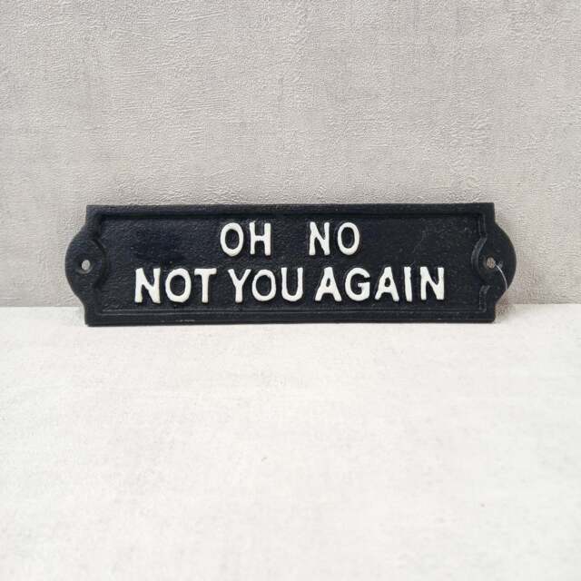 Cast Iron Sign - Oh No Not You Again - image 1
