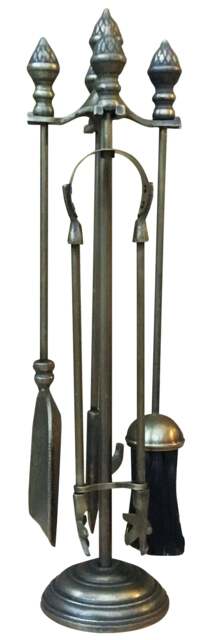 Fireplace Companion Set - Acorn Design Bronze