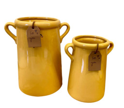 Yellow Handle Urn Vase - Two Sizes - Small